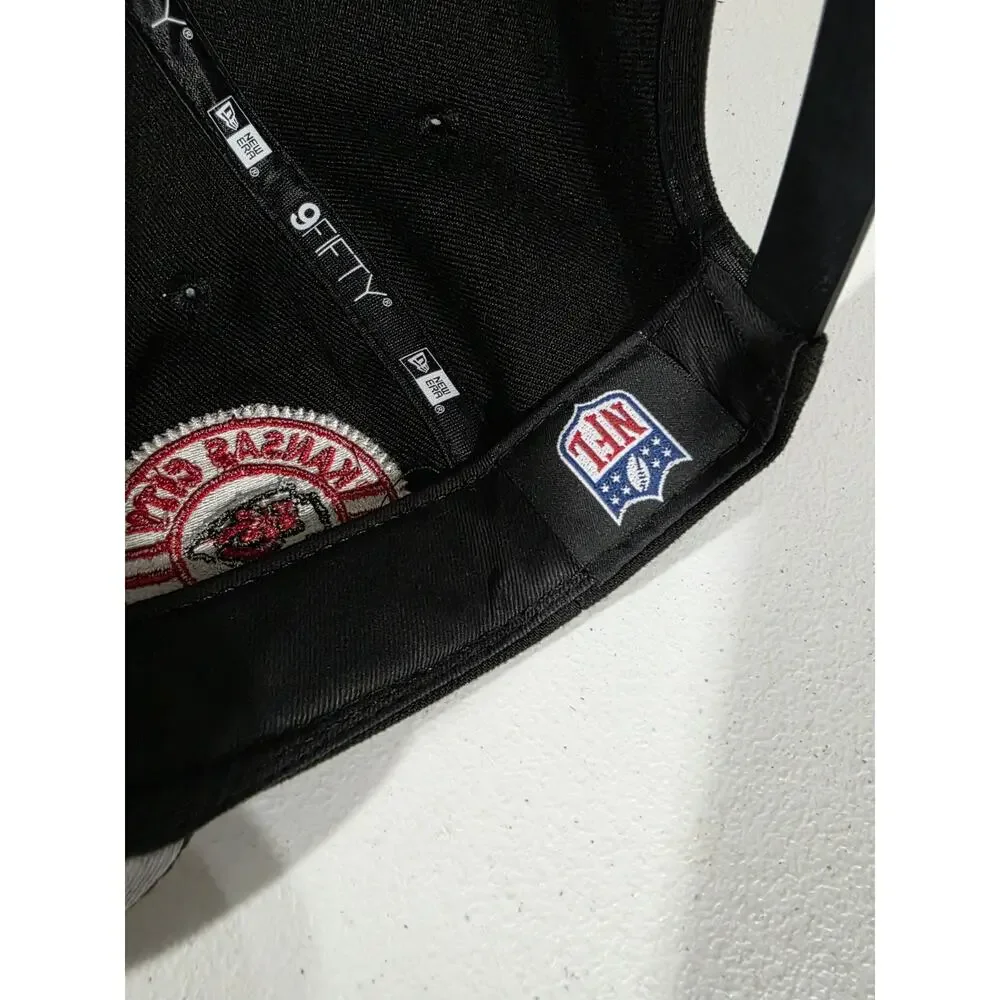 Kansas City Chiefs New Era 9Fifty Snapback Hat Black NFL Side Patch Flat Bill